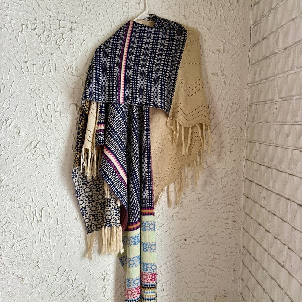 Bohemian Multicolor Woven Shawl - Picture 7 of 9
